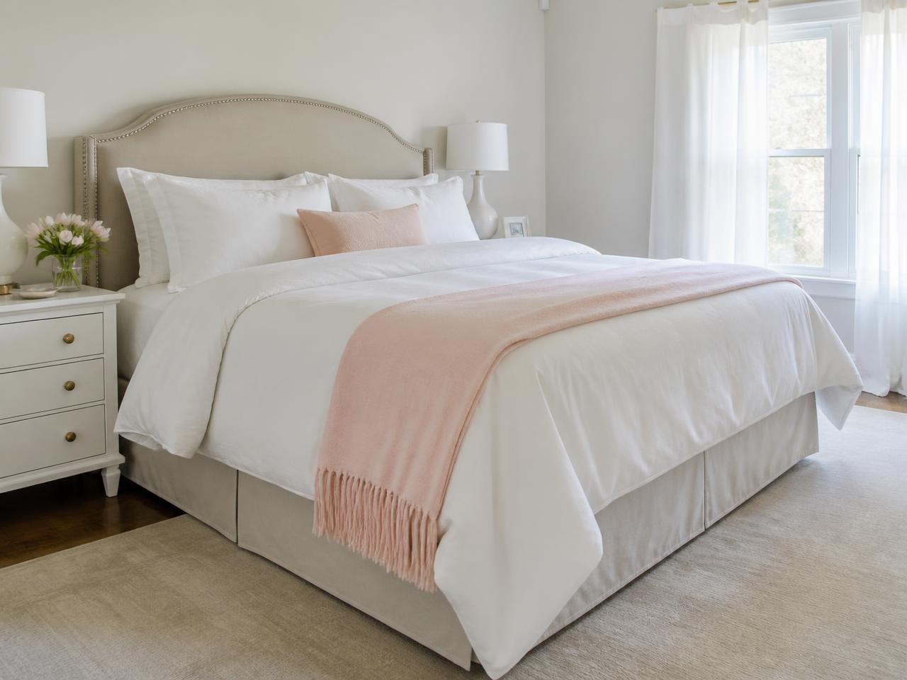 Fresh, neatly made bedroom